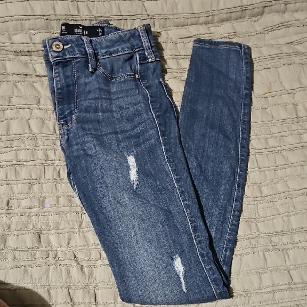 Hollister Medium Blue Distressed Jeggings